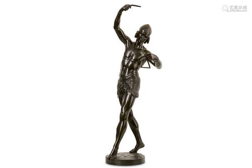 BARON CHARLES-ARTHUR BOURGEOIS (FRENCH, 1838-1886): A BRONZE FIGURE OF AN EGYPTIAN MALE DANCER the