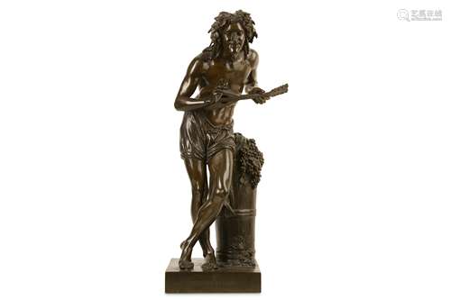 FRANCISQUE JOSEPH DURET (FRENCH, 1804-1865): A BRONZE FIGURE OF A NEAPOLITAN YOUTH ENTITLED '