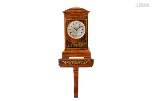 A SECOND QUARTER 19TH CENTURY ENGLISH ROSEWOOD FUSEE BRACKET CLOCK OF SMALL SIZE the stepped pad top