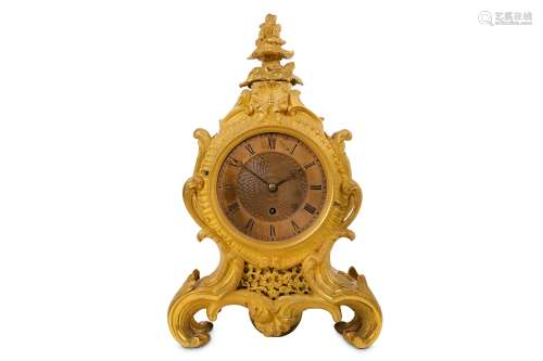 A SECOND QUARTER 19TH CENTURY ENGLISH GILT BRONZE MANTEL CLOCK BY HENRY BLUNDELL, LONDON the case of