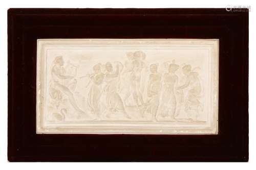 AFTER BERTEL THORVALDSEN (ITALIAN,1797–1838) : A SET OF FOUR 19TH CENTURY PLASTER RELIEFS depicting