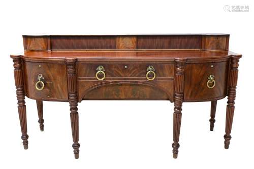 A FINE REGENCY MAHOGANY SIDEBOARD IN THE MANNER OF GILLOWS the upper section with a sliding