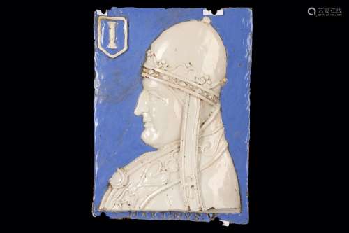ATTRIBUTED TO LUCA DELLA ROBBIA (ITALIAN, 1399-1482): AN IMPORTANT 15TH CENTURY TIN GLAZED