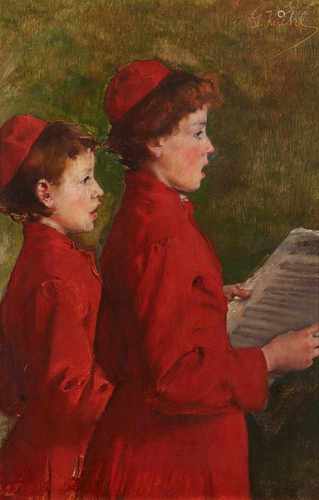 Gotthardt KuehlStudy of two Choir Boys