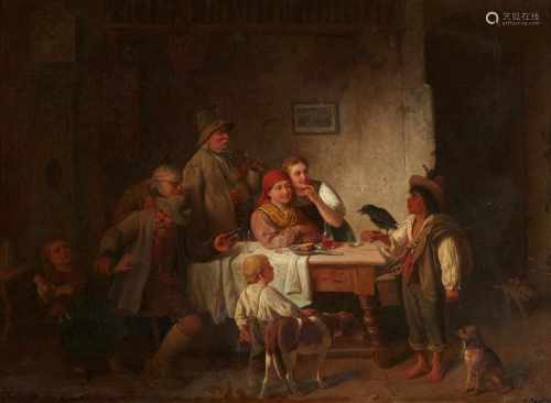 Heinrich Franz Gaudenz von RustigeA Savoy Youth in a Swabian Village Tavern