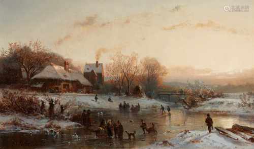 Adolf StademannWinter Landscape at Dusk