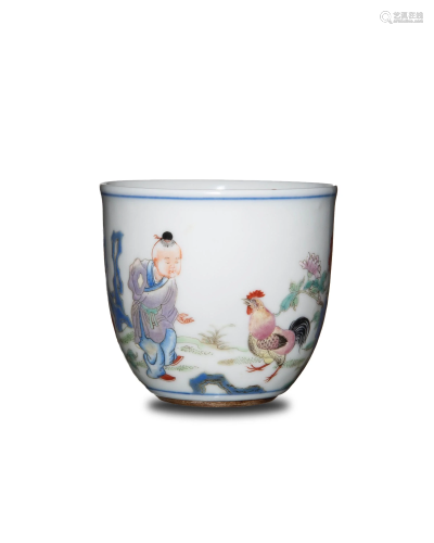 Chinese Famille Rose Chicken Cup, 19th Century