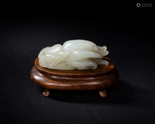 Chinese White Jade Buddha's Hand Fruit, 18th Ce…