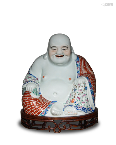 Chinese Famille Rose Porcelain Budai, Republic