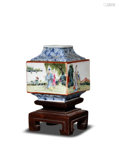 Chinese Square Porcelain Water Coupe, Repu…