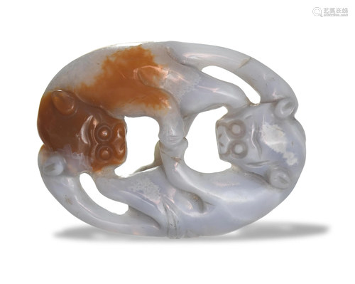 Chinese Agate Carving of Cats, 18th Century