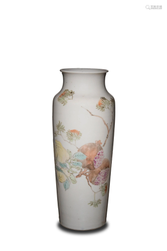 Chinese Porcelain Fruit & Flower Vase, 19th Century