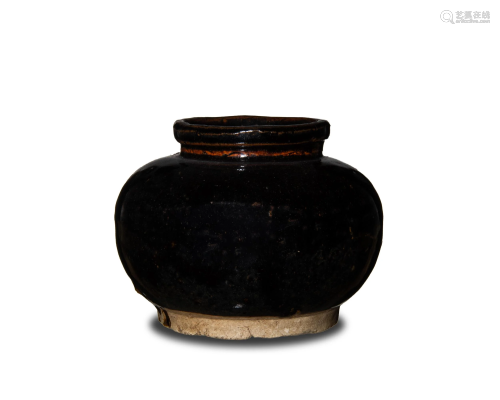 Chinese Black Glaze Stoneware Jar, Songâ€“Yuan