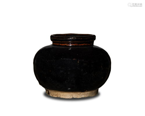 Chinese Black Glaze Stoneware Jar, Songâ€“Yuan