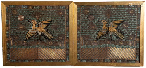 Pair of Chinese Pheasant Ranking Badges, 19t…