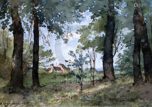 Henri Harpignies (1819-1916)folio of watercolours and pencil drawingsAssorted landscapes signed,