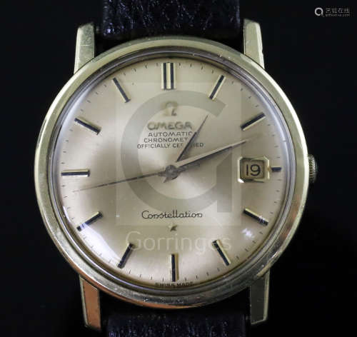 A gentleman's 1960's steel and gold plated Omega Constellation chronometer automatic wrist watch,