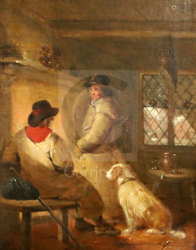 Attributed to George Morland (1764-1804)oil on canvasTravellers before the hearth11 x 9in.