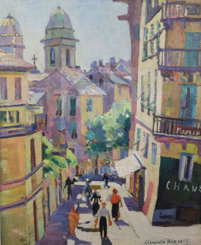 Hilary Clements Hassell (1879-1949)oil on canvas'Rue Bastin'signed, illustrated in Colour Magazine