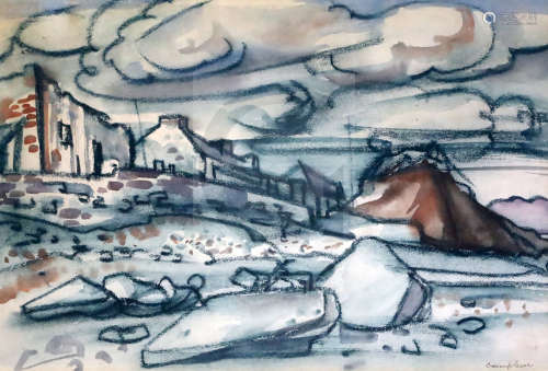 § George Campbell (1917-1979)watercolour and coloured chalk on paperHowth, Dublinsigned in ink9.5