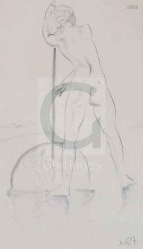 § Sir William Russell Flint (1880-1969)pencil on paper'Shrimper'initialled, inscribed verso and