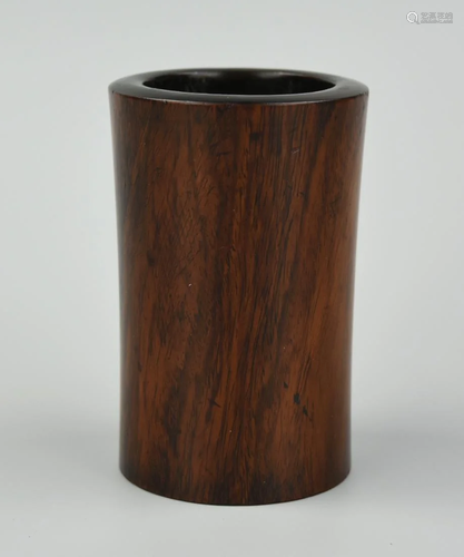 Chinese Huanghuali Wooden Brush Pot, 18th C.