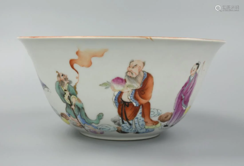 Large Chinese Famille Rose 8 Immortals Bowl ,ROC P