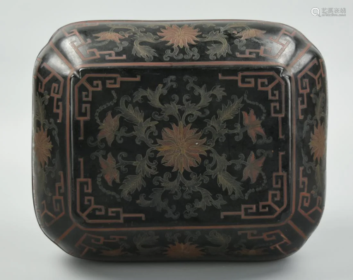 A Large Japanese Lacquer Box and Cover, 20th C.