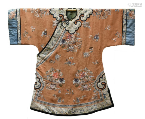 Chinese Embroidery Short Women Robe,Qing D.