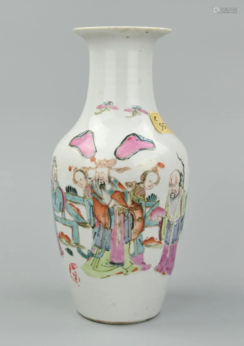 Chinese Famille Rose Vase w/ Three Stars,Tongzhi P