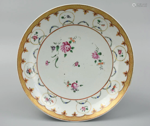 Chinese Export Famille Rose Plate, 18th C.