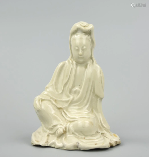 Chinese Seated Blanc de Chine Guanyin ,19th C.