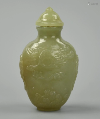 Chinese Celadon Jadeite Snuff Bottle, Qing D.