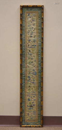 Chinese Silk Embroidery w/ Birds,Qing D.