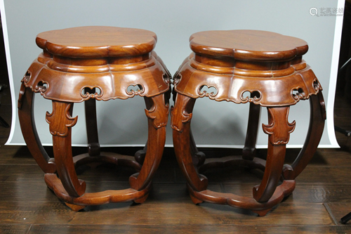 A Pair of Hongmu Stools