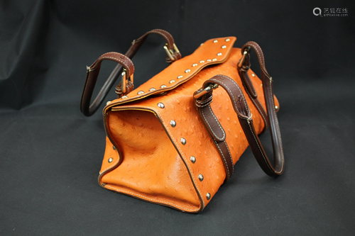 Claudia Orange Tote, Made in Italy