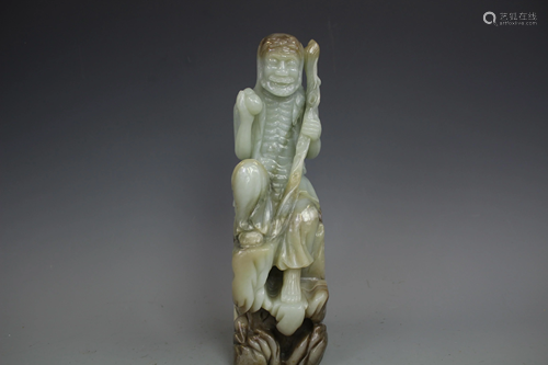 A Two-Colour Jade Carving Figure of Tieguai Li