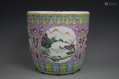 A Chinese Famille Plant Pot, Qing Dynasty (bottom