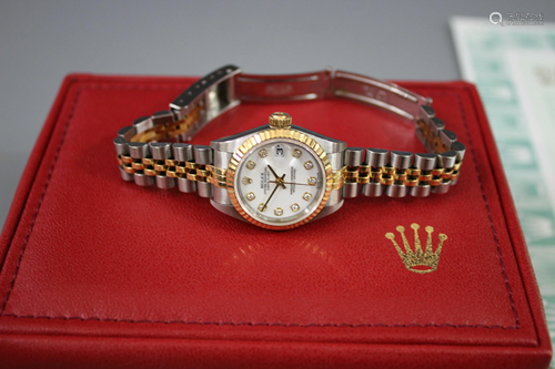 Two-Toned Rolex 9.8 Watch With Certificate