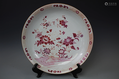 18th Century Oval Dish, Yongzheng Period Qing Dynasty