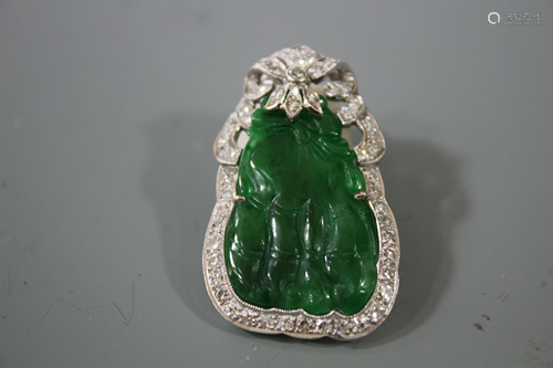 Jadeite and Diamond Pendant