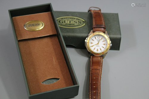 Guess Watch Leather Belt With Case