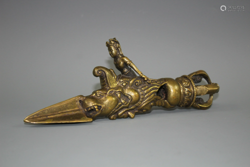 A Bronze Tibetan Ritual Dagger