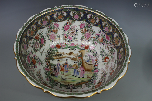 A Large Chinese Famille Punchbowl