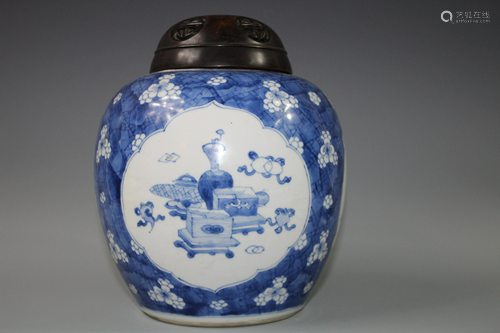 A Blue and White Jar With Hogmu Cover, Kangxi Pe…