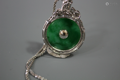 Jadeite and Diamond Necklace With Certificate