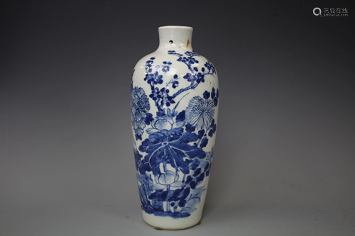 A Blue and White Vase, Qing Dynasty