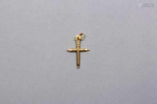 Pendentif croix en or jaune 18k (750 millièmes), l…