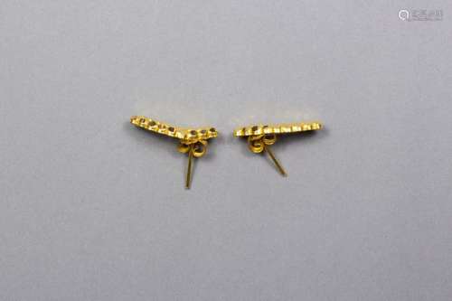 Paire de boucles d'oreille en or jaune 18k (750 mi…