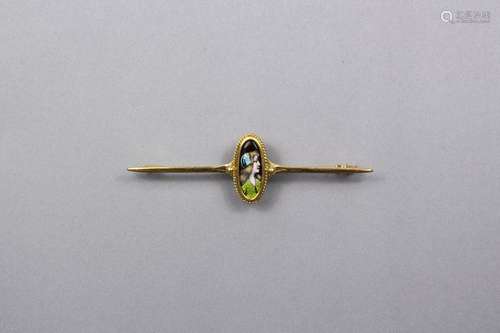 Broche barrette en or jaune 18k (750 millièmes) ce…